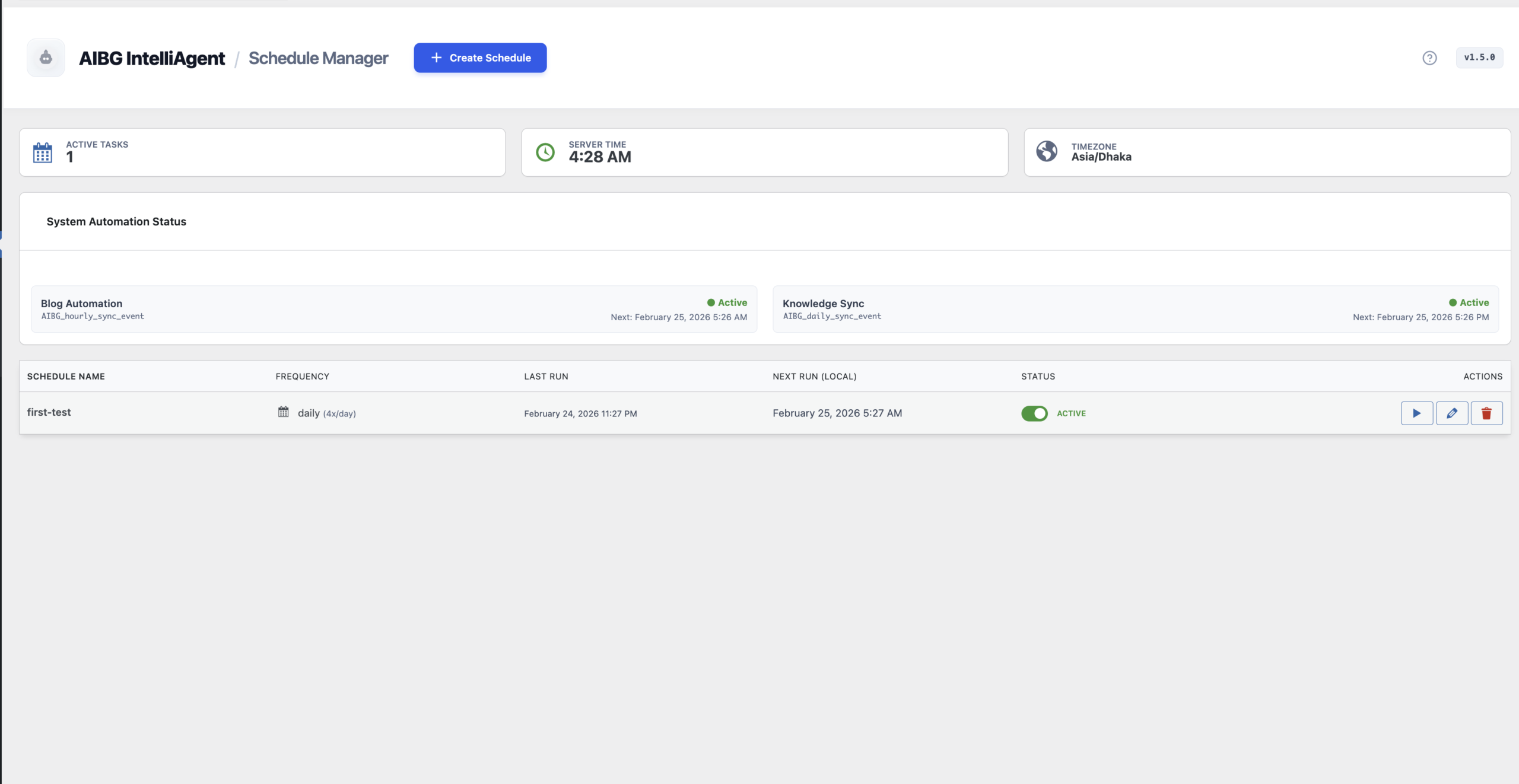 Schedule Manager for automated posting